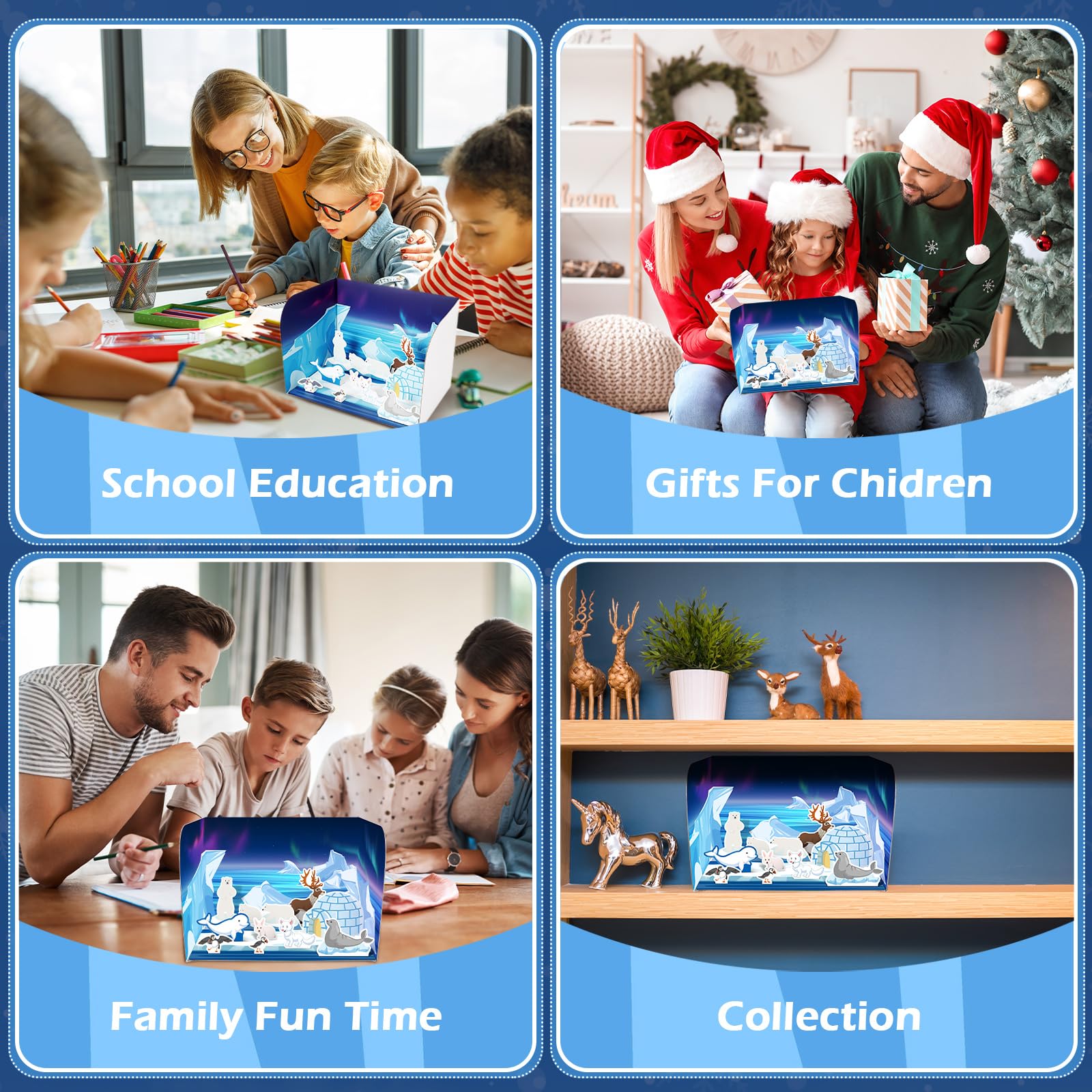 Watersay Papercraft Polar Animal Diorama Project Set Paper Polar Habitat Craft Activity Arctic Animal Habitat Diorama for Gifts School Project Birthday Party - Image 7