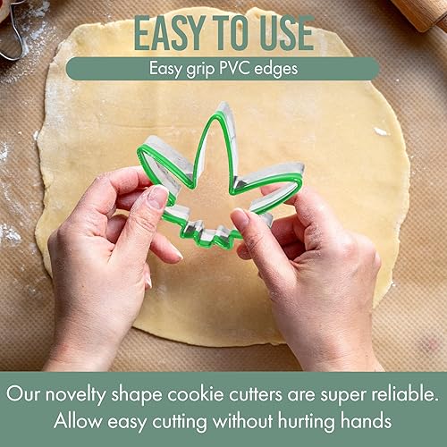 Miniatura 3 de Hello High - Juego de cortador de galletas de hojas de 3 piezas, suministros para hornear Hello High 420, cortador de hojas de marihuana, plantillas