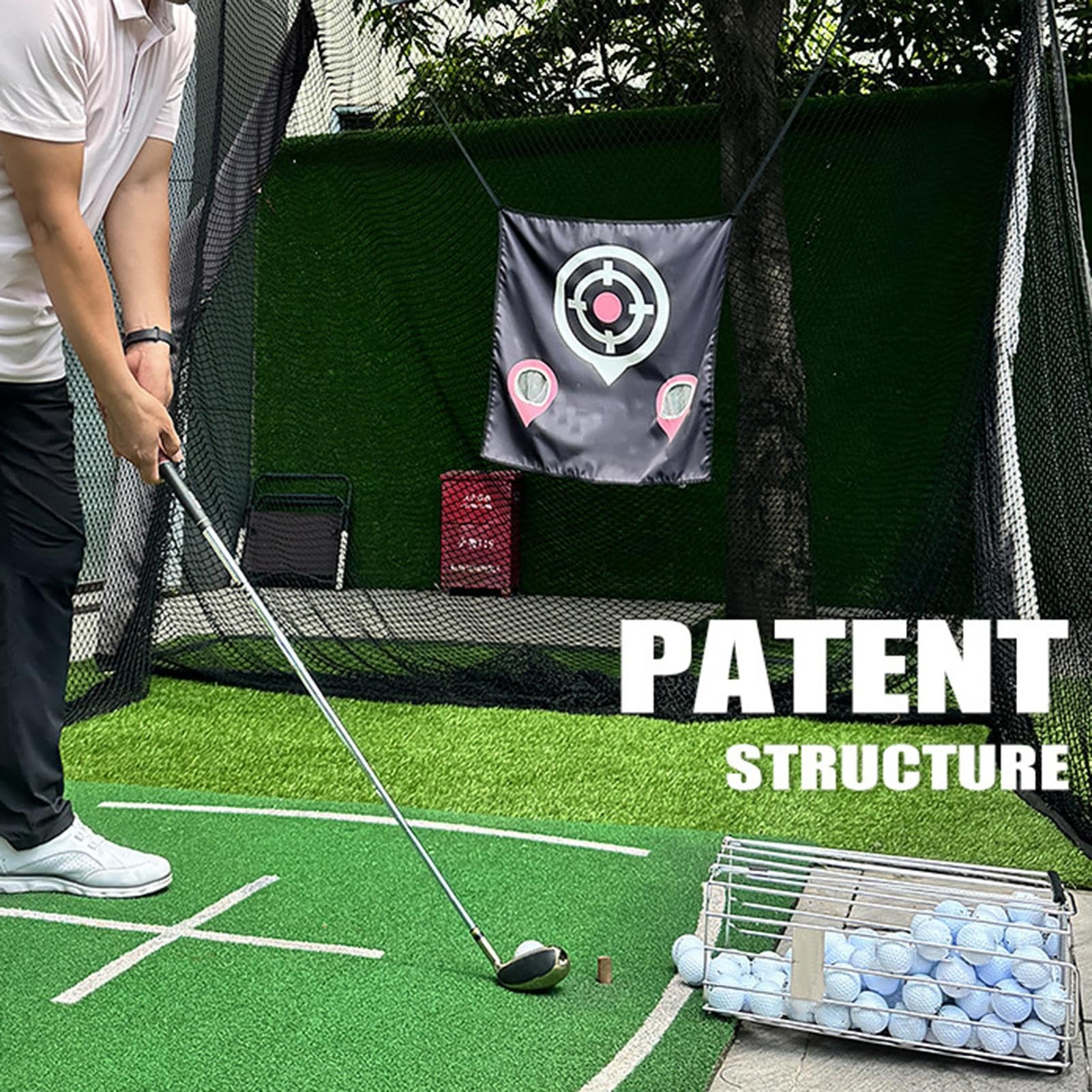 Recogedor de Pelotas de Golf – Cesta Resistente para 120 Bolas | Cubo de Acero Inoxidable | Contenedor Portátil con Asa para Aficionados, Campos de Entrenamiento, Prácticas y Accesorios