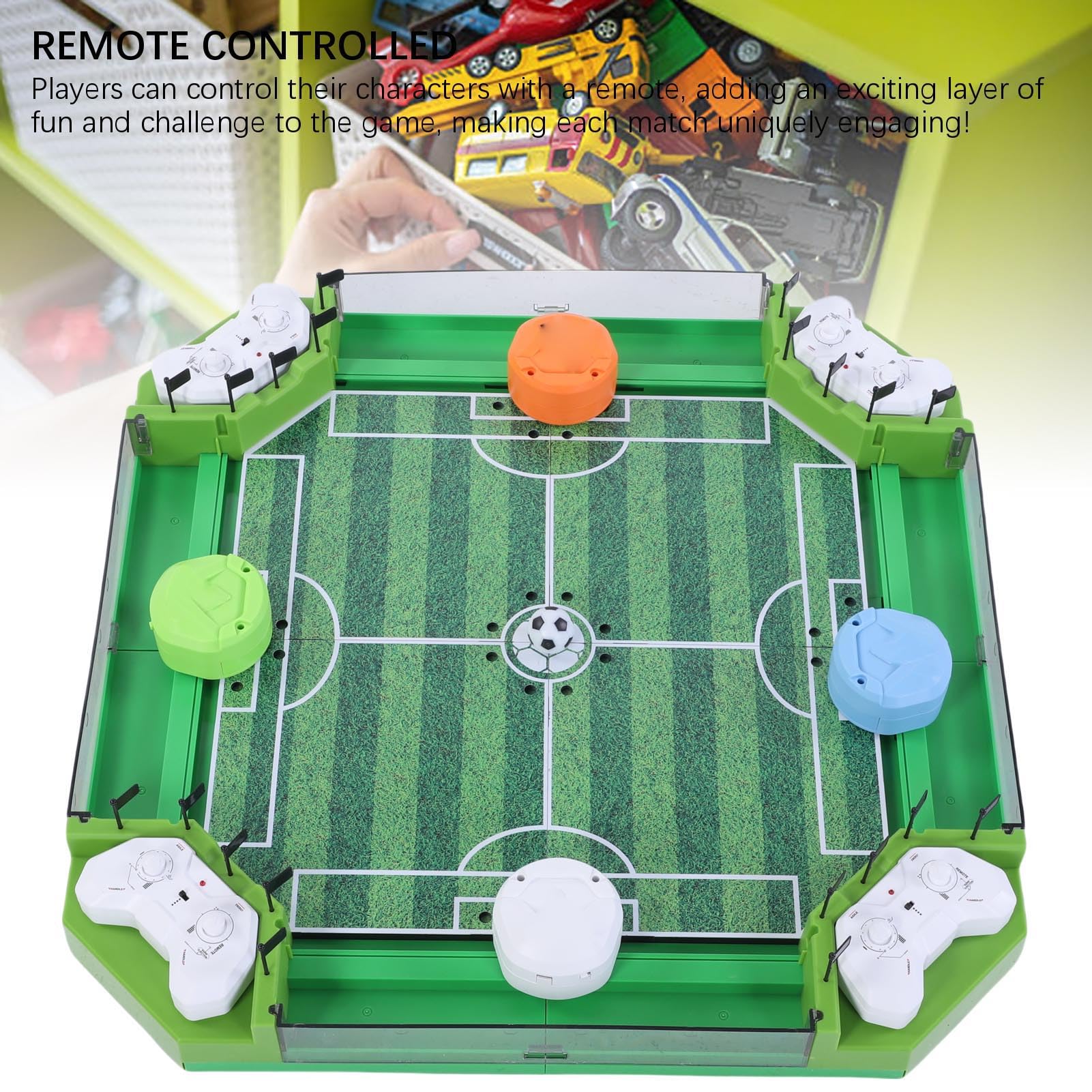Syrisora Gioco di Calcio Balilla Telecomandato, Gioco da Tavolo di Calcio da Tavolo per Bambini e Adulti con 2 Batterie AA, Design Compatto per Sale Giochi per Feste in Casa