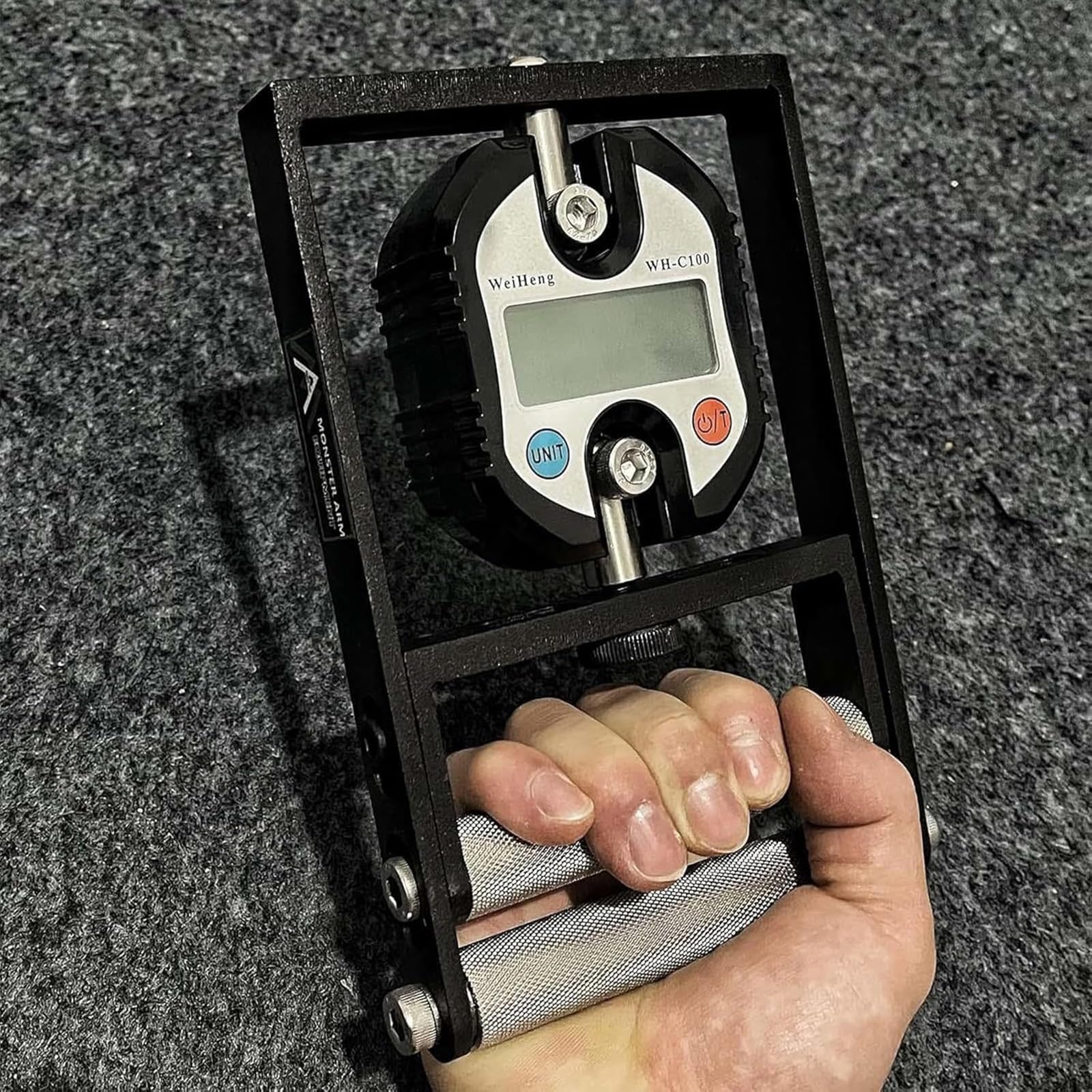Dinamómetro digital de mano, probador de fuerza de agarre con mango ajustable, carga máxima de 150 kg, ejercitador de agarre de mano para entrenamiento muscular de muñeca, antebrazo y dedos, prueba de