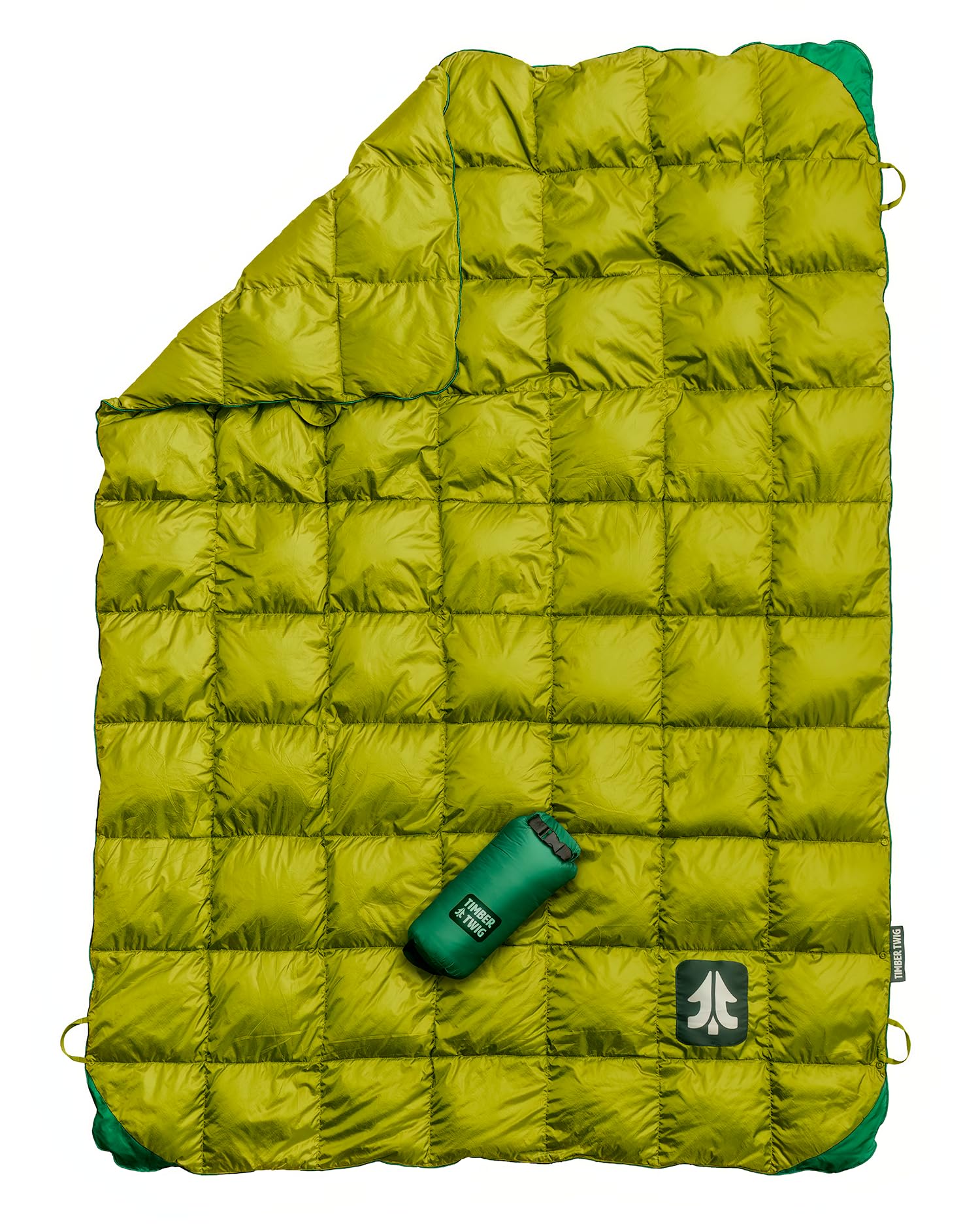 Timber Twig Outdoor, Travel, and Camping Puffy Down Blanket - Its Packable, Lightweight, and Warm - Spring Green