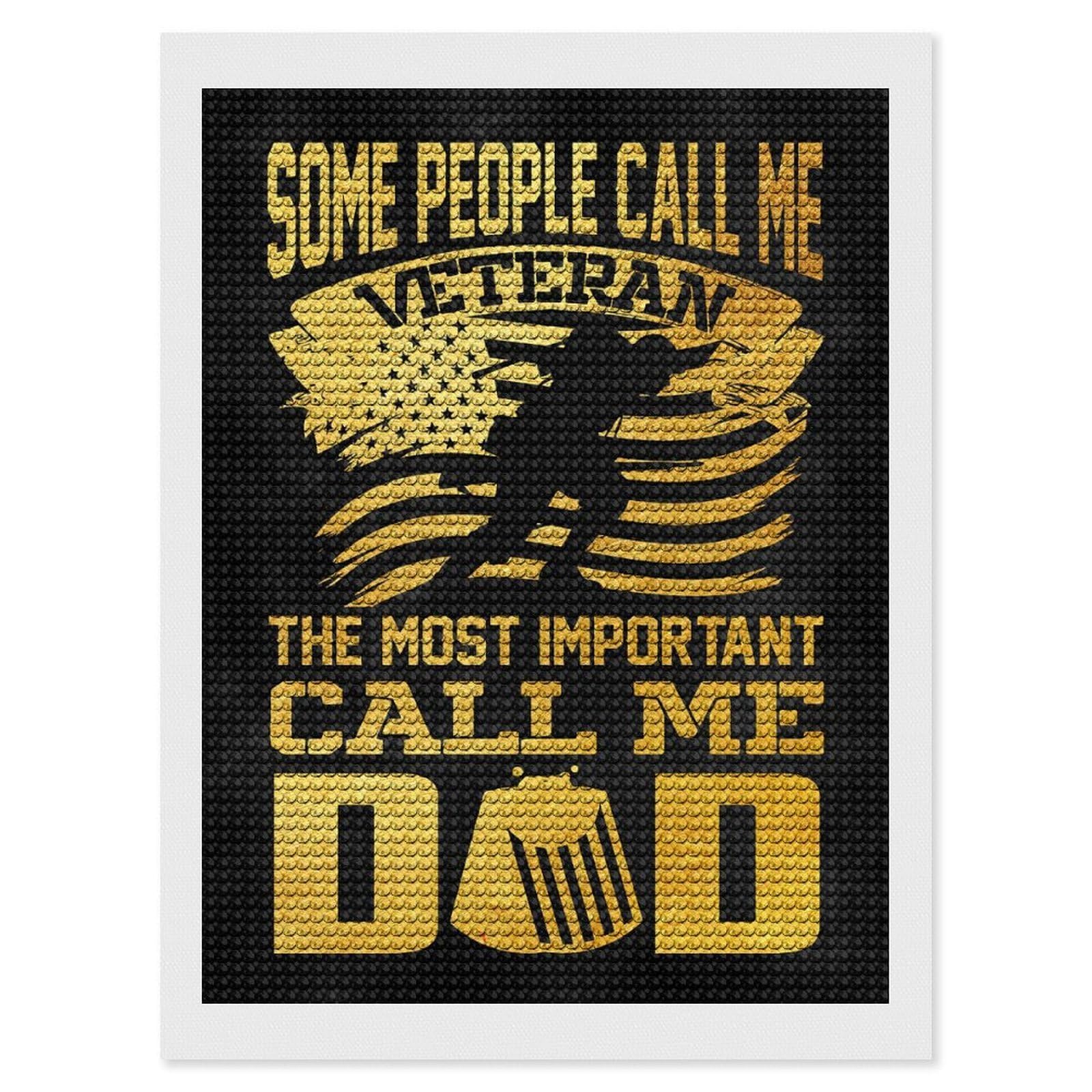 Junmoney Call Me Dad Diamond Painting Kit 12"x16", Easy Handmade Project, Cosy Home Accent, for Craft Lovers, Holiday Gift Idea