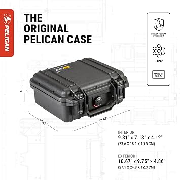 Pelican 1200 Case With Foam (Black)