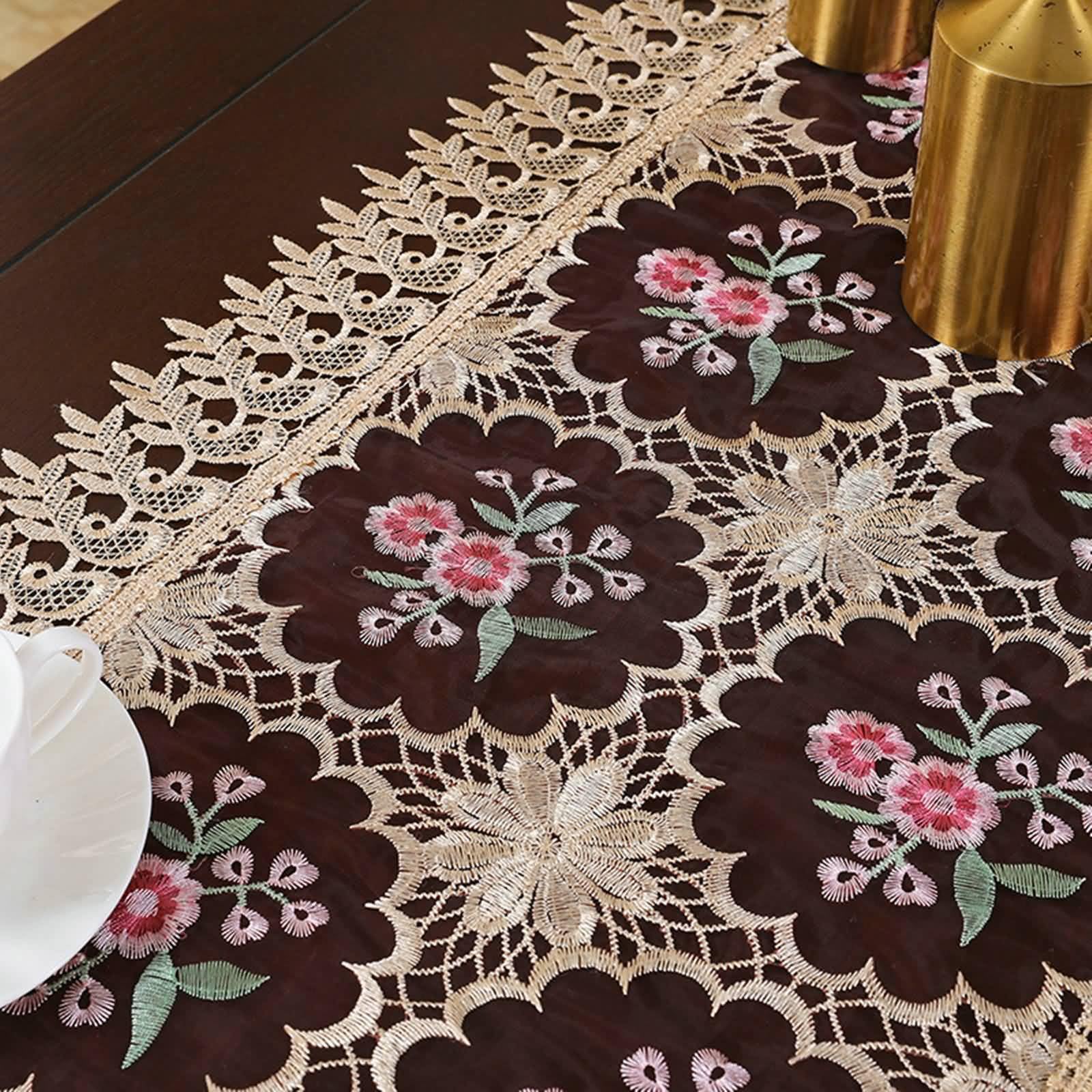 Polyester Tischdecke Landhausstil Vintage, Burgund | 130x130cm