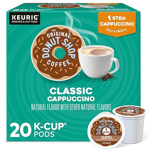 The Original Donut Shop One-Step Classic Cappuccino, Keurig Single-Serve K-Cup Pods, 20 Count
