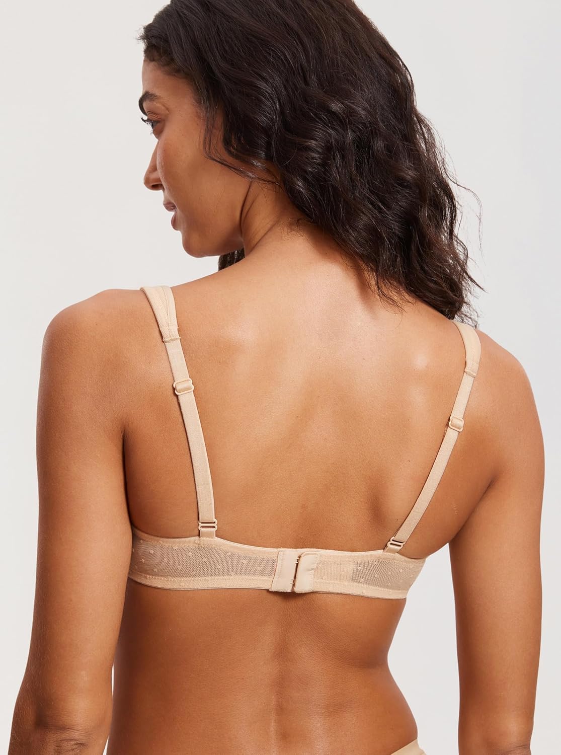 DOBREVA Women's Balconette Bra Lightly Padded Plus Size Sexy Mesh Demi Underwire Bras Wide Cushioned Straps - Image 3