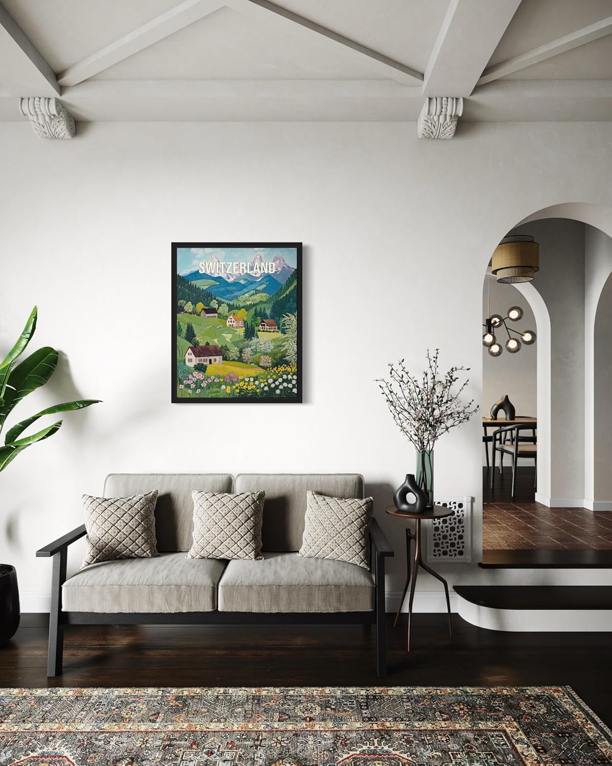 Switzerland Countryside Wall Art Poster Print, Rural Landscape, Heritage Artwork Culture Decor Travel Poster for Living Room and Bathroom A3 (Switzerland, 8 x 10 inches, Unframed) - Image 5