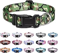 Vista 8 de Collar ajustable para perro con patrones, ultra cómodo, de nailon suave, transpirable, para perros pequeños, medianos y grandes (M, margarita azul)