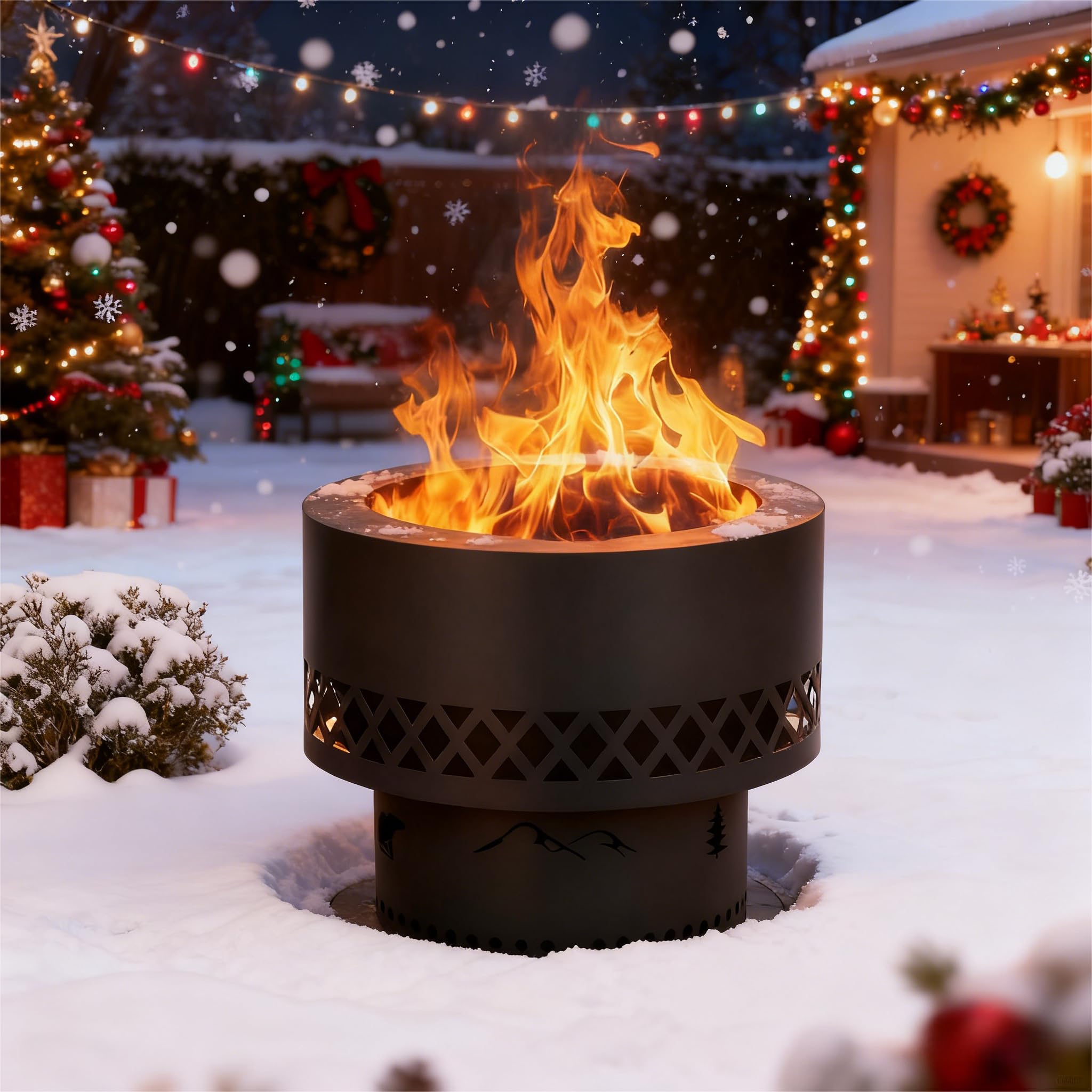 Amazon.com : Garvee 19in Smokeless Wood Burning Fire Pit Table