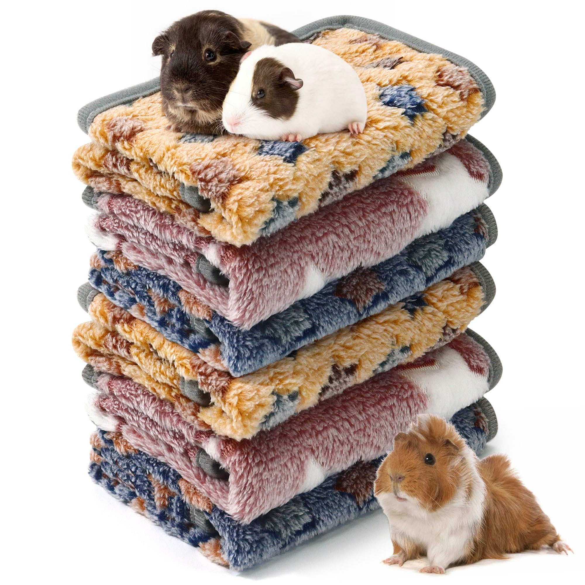 Baanfly 6 Pcs Guinea Pig Blankets, 12 x 12In Warm Guinea Pig Bedding