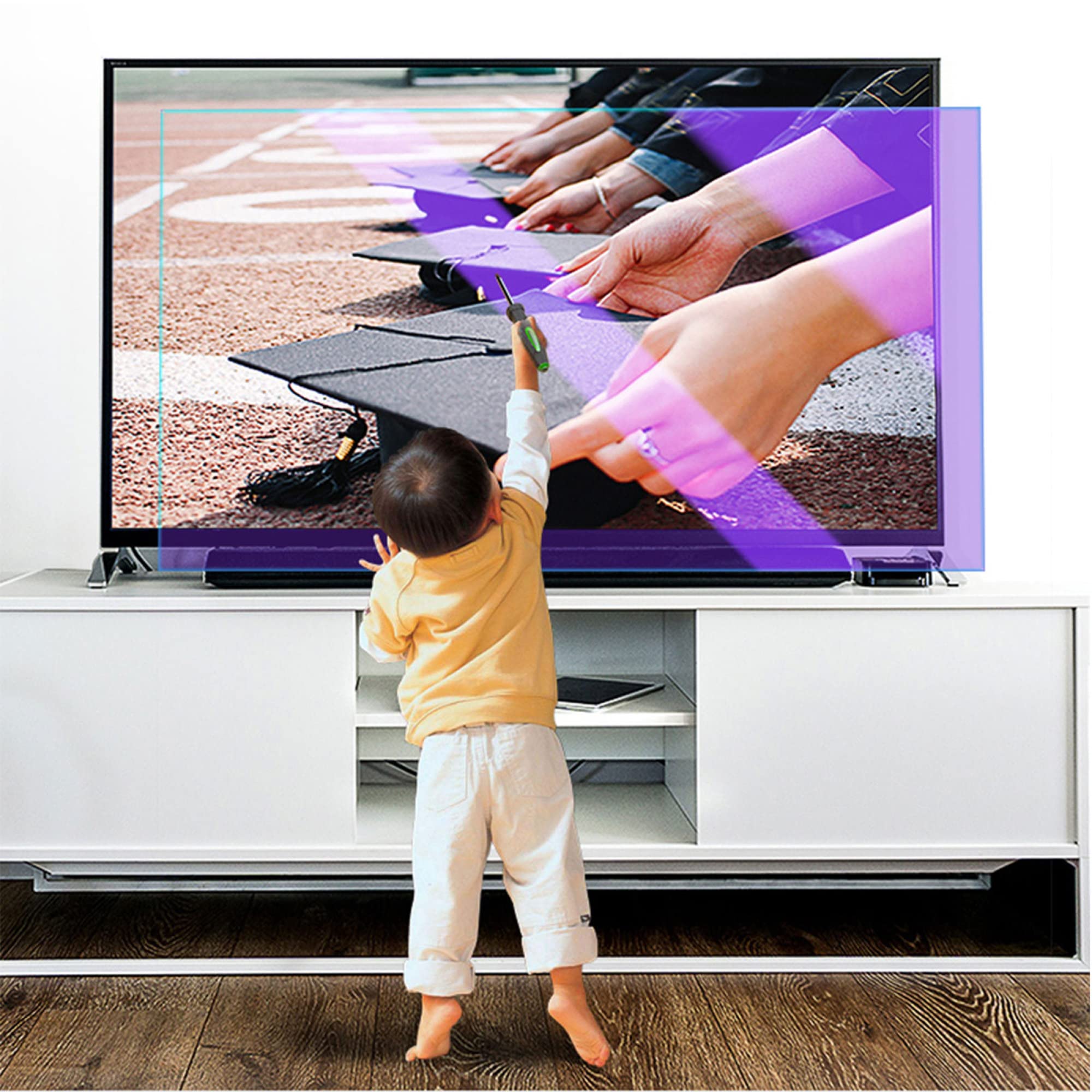 Protector de pantalla para TV, Protector de pantalla TV LED, película protectora for niños antideslumbrante mate/luz azul(43in 942x529mm)