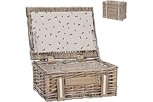 Elegant Beige Willow Easter Basket with Handle