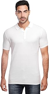 Dockland Textured Knit Polo Shirt, White, L, Mens