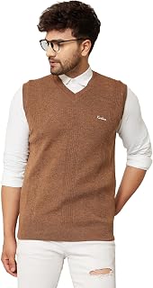 Kvetoo V Neck Sleeveless Winter Wool Sweater for Men Price In India