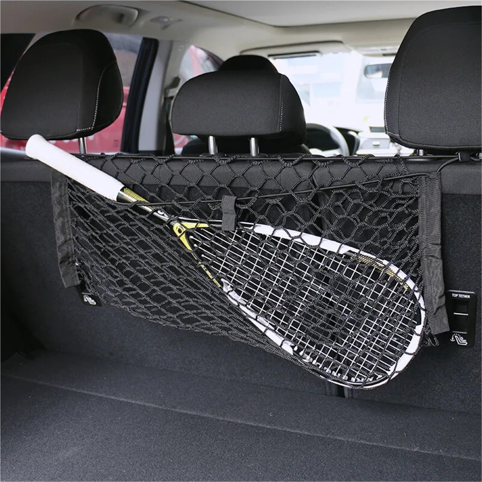 Red Maletero de Coche Red de Carga for Coche | Almacenamiento duradero del organizador de malla del maletero con accesorios de correas ajustables