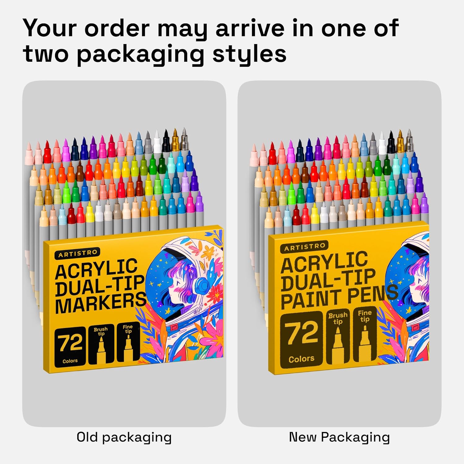 ARTISTRO 72 Acrylic Paint Markers - Paint Pens for Drawing, Brush + Fine Tips - For Fabric, Rock, Glass, Wood, DIY, Craft, Canvas - Art and Craft Supplies for Adults, Teens, Kids - Image 7