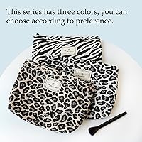 Vista 2 de Bolsas de cosméticos con flores STARDW, bolsas de maquillaje para mujeres y niñas, bolsa de maquillaje de viaje de gran capacidad de lona, bolsa