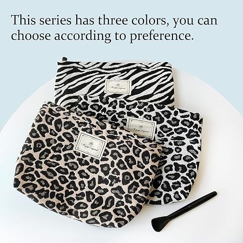 Miniatura 2 de STARDW Bolsa organizadora de maquillaje de leopardo, bolsas de cosméticos para mujeres y niñas, bolsa de aseo de viaje, bolsa de lona con cremallera