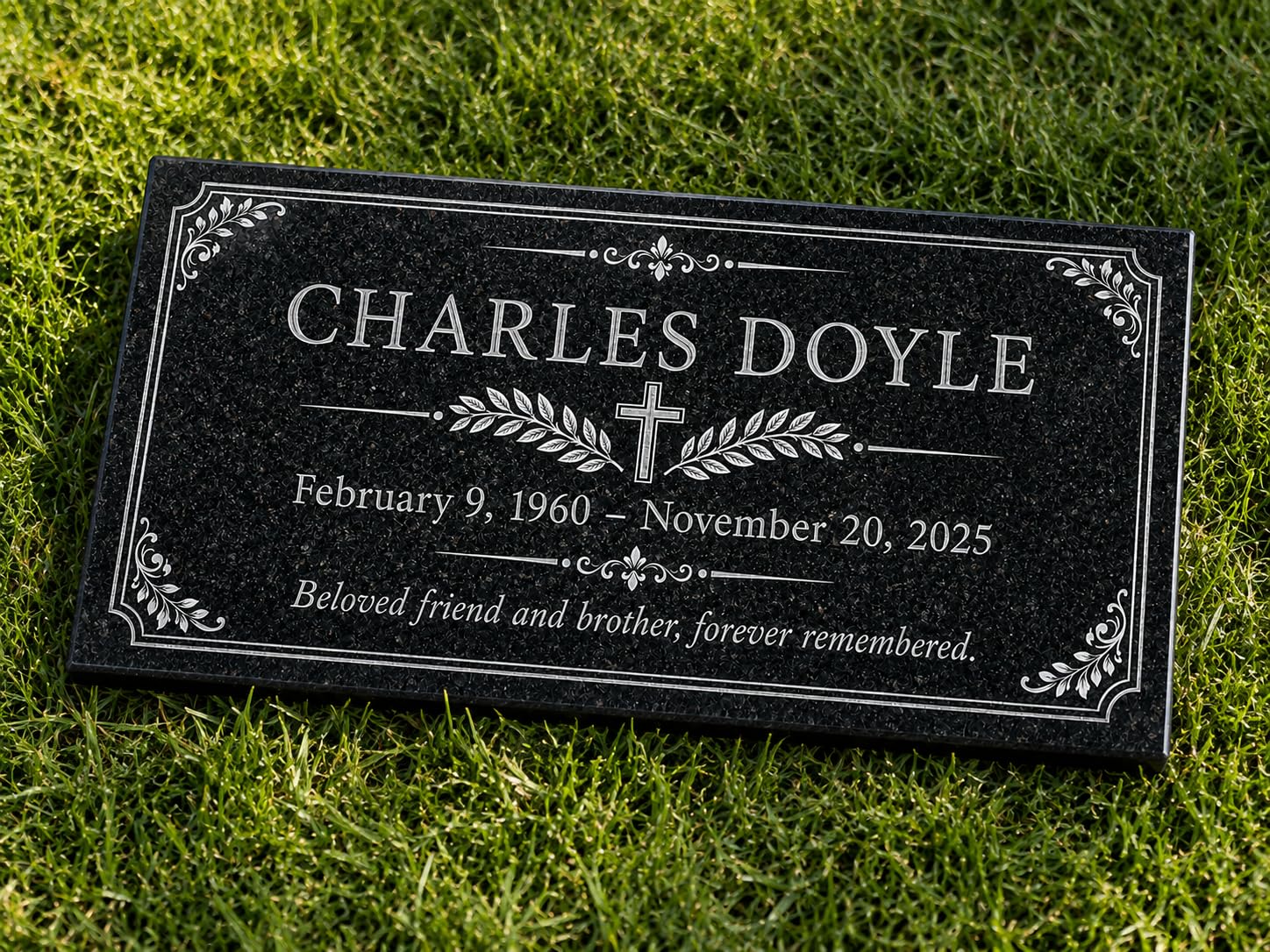 ADFSTONE Granite Headstones for Graves, Grave Markers for Cemetery for Humans, Personalized Memorial Plaques for Outdoors, Bereavement Tombstone, Burial Commemorative Plaque