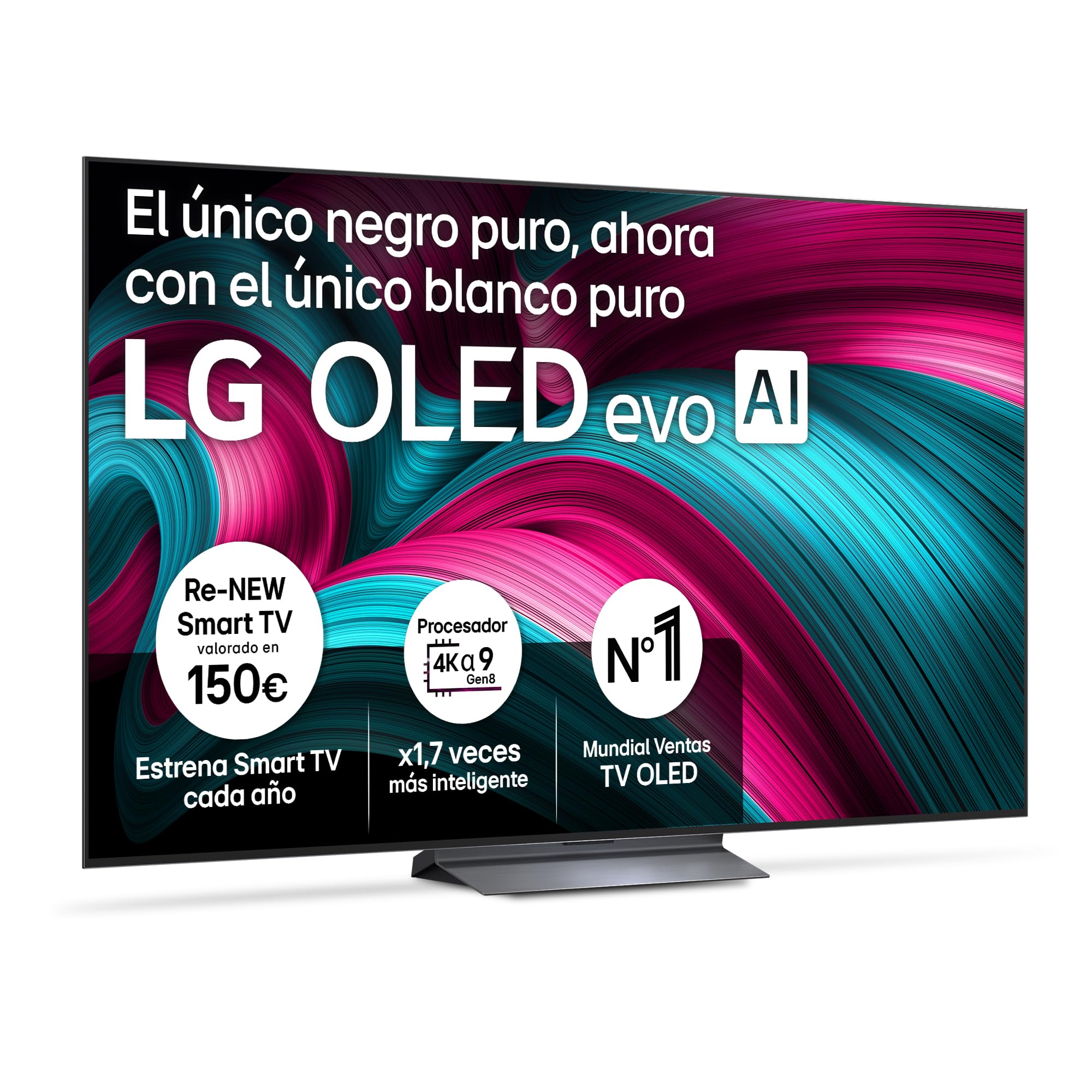 LG OLED65C54LA - Smart TV OLED EVO AI C5, 65", 4K 2025, Dolby Vision IQ, Dolby Atmos, webOS 25 con IA, Gaming Pro 144 Hz, Filmmaker Mode, Magic Remote, Negro Puro