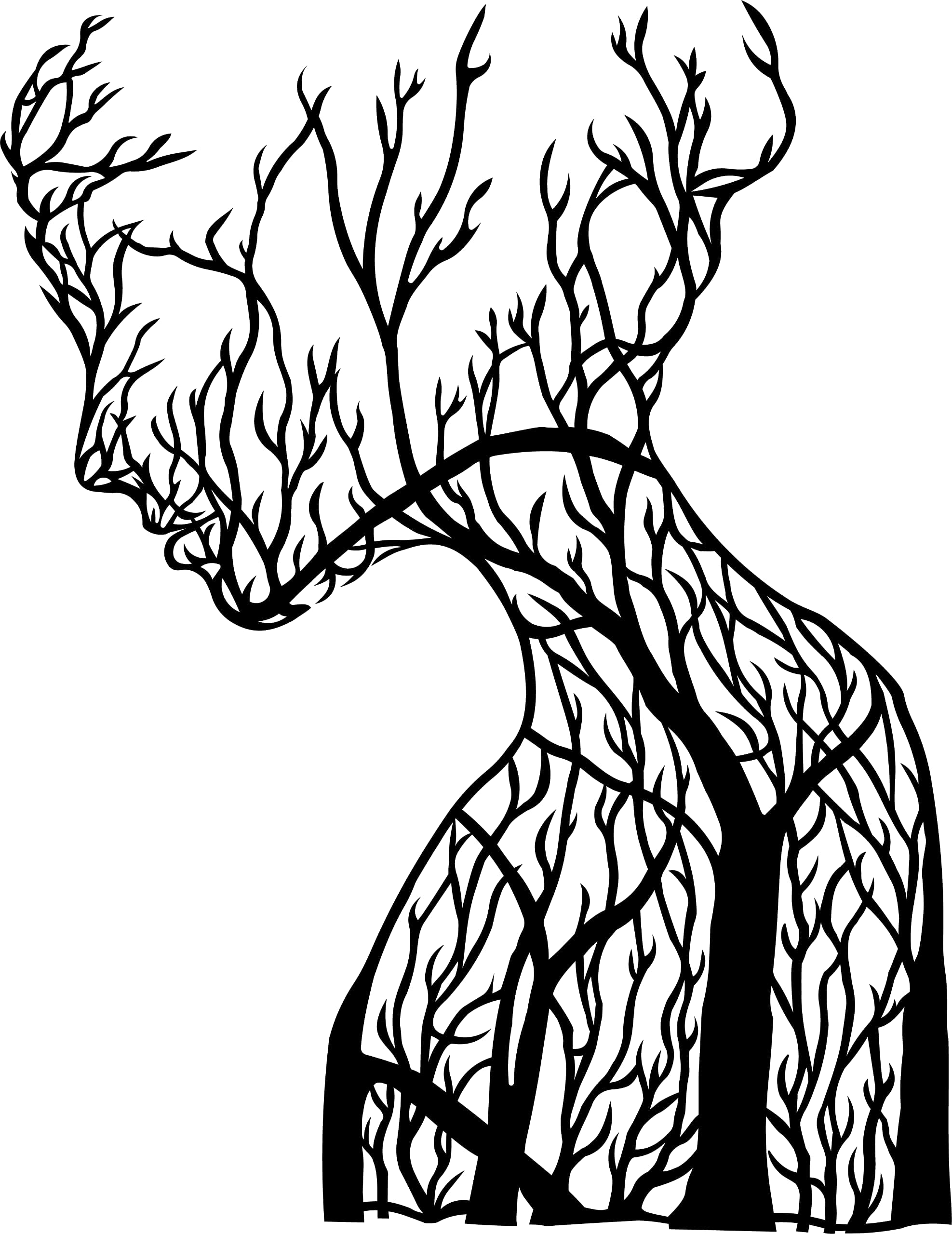 the mask el turko Metal Women Face Wall Art, Modern Wall Sculpture, Abstract Wall Art, 3d Tree Metal Wall Decor, Modern Wall Art, Living Room Wall Art, Black Home Decor (21x15 inches)