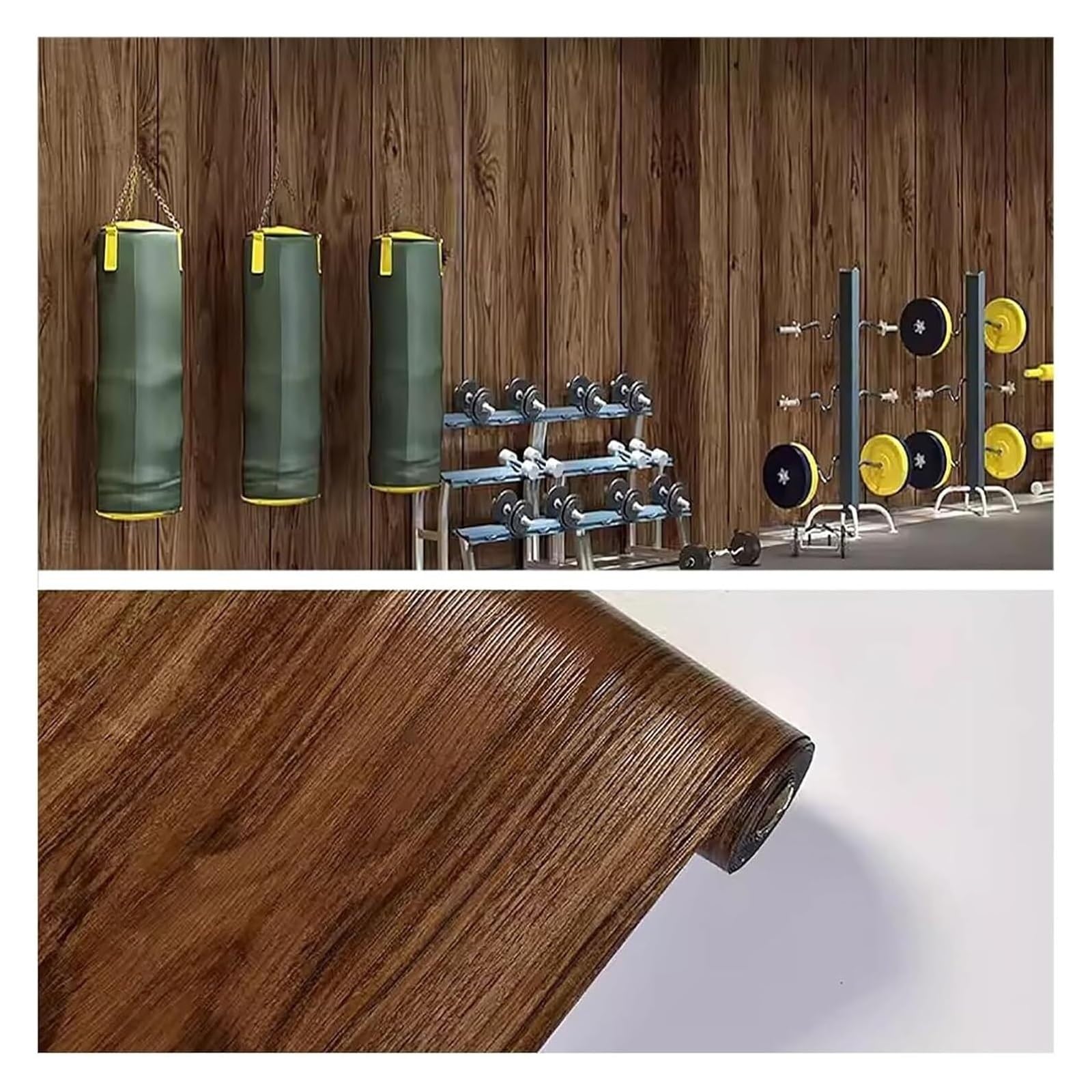 Uoxhfdh Grijs Self Adhesive Wallpaper,Peel And Stick Backsplashes Wall Panels Wood Grain, Sticker(Grijs)