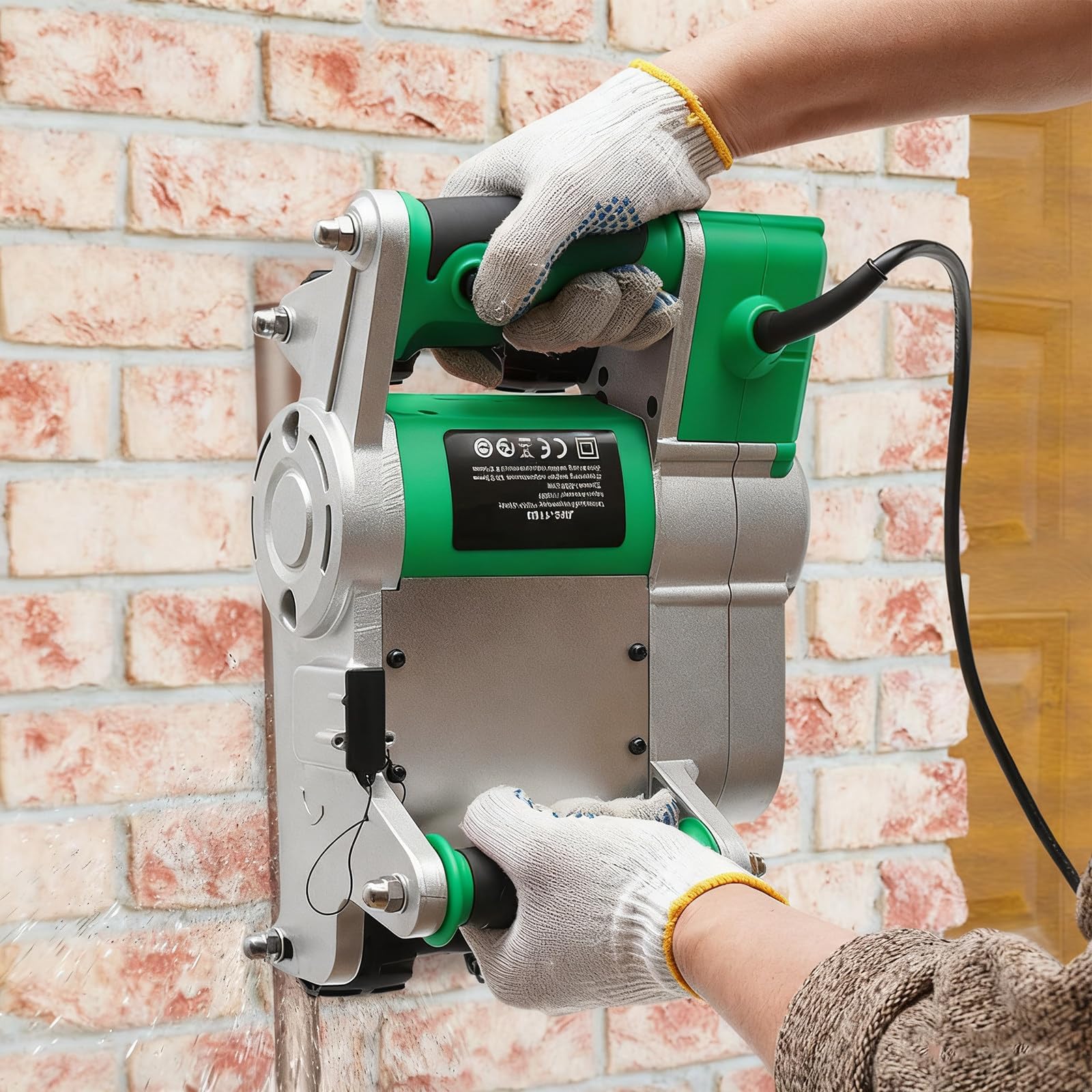Cortadora de ranura de pared, ranuradora eléctrica con profundidad ajustable de 15 a 40 mm para ladrillo, hormigón, mármol, granito, extracción de polvo, incluye hoja de 25 mm
