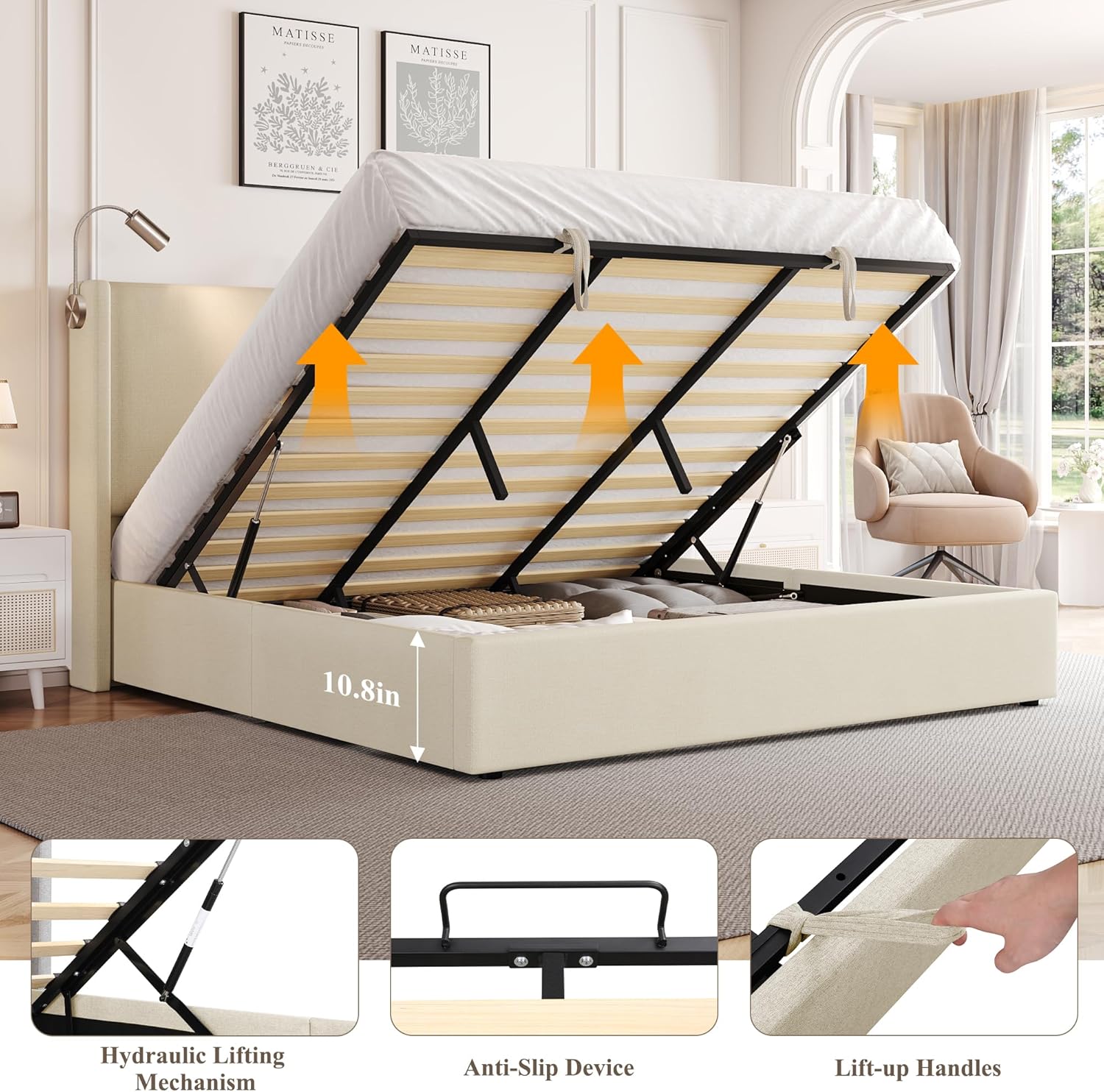 Adjustable reading light with multiple color temperatures.