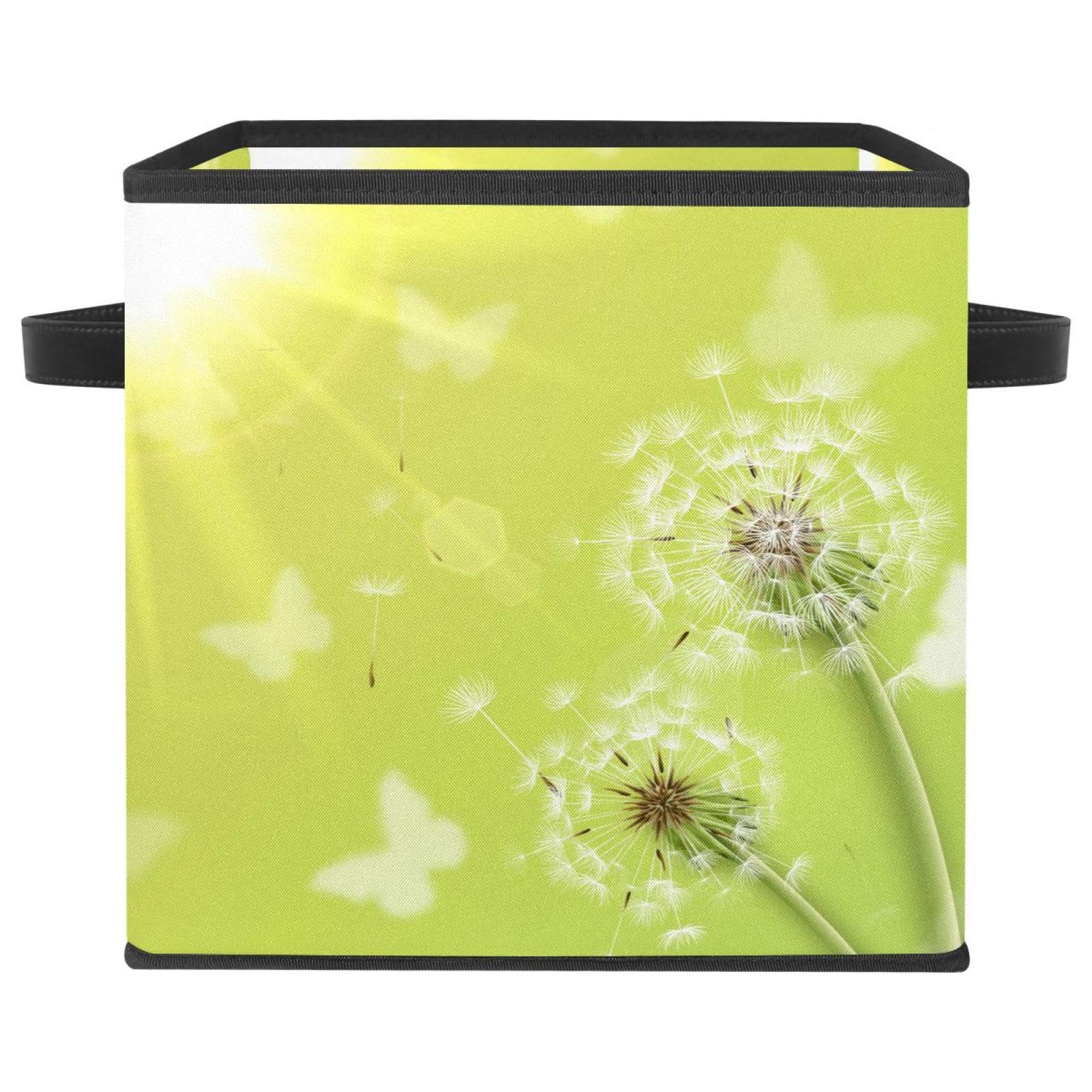 Cube de rangement pliable tissu pissenlit contre le désordre des jouets et linge