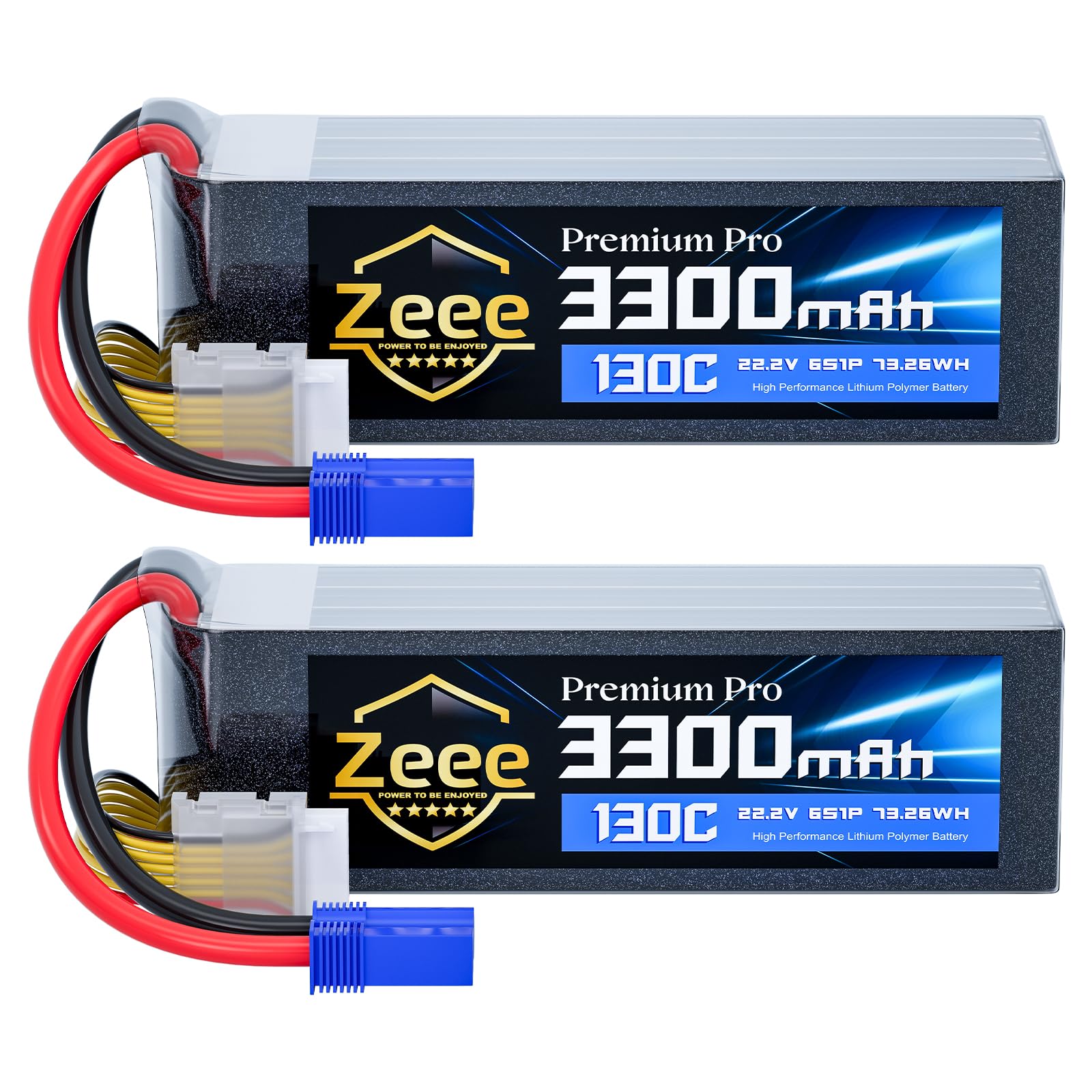 Amazon.com: Zeee Premium Pro 6S Lipo Battery 3300mAh 22.2V 130C