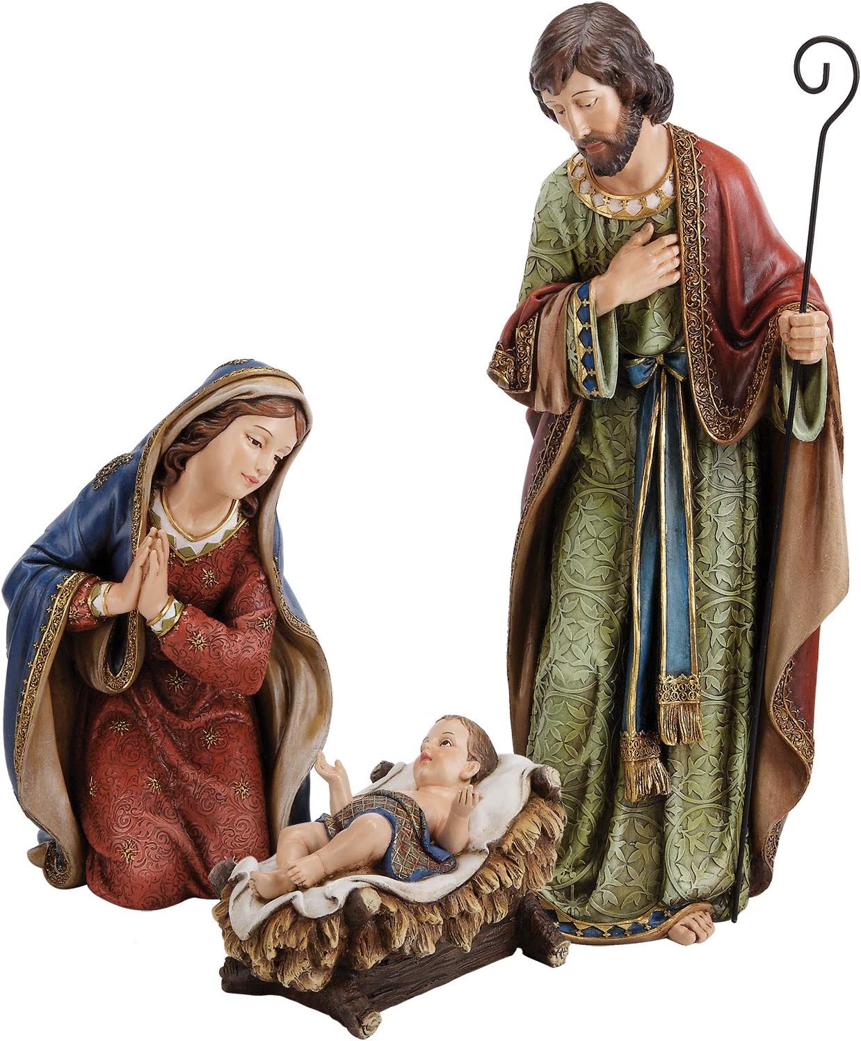 Joseph's Studio by Roman - 3-Piece 22" Adorned Holy Family Set, Religious Christmas Decor
