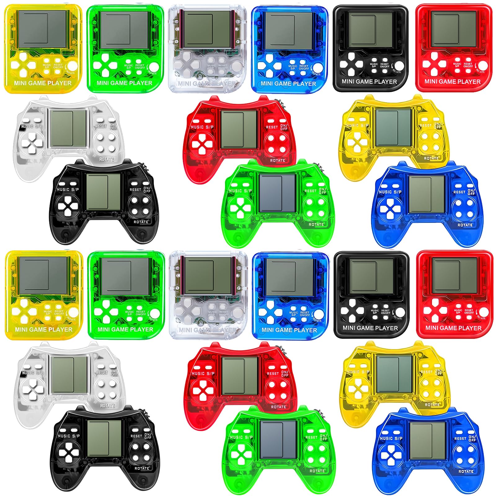 Sinikoro 24pcs Video Game Party Favors for Kids Video Game Keychain Video Game Birthday Party Supplies