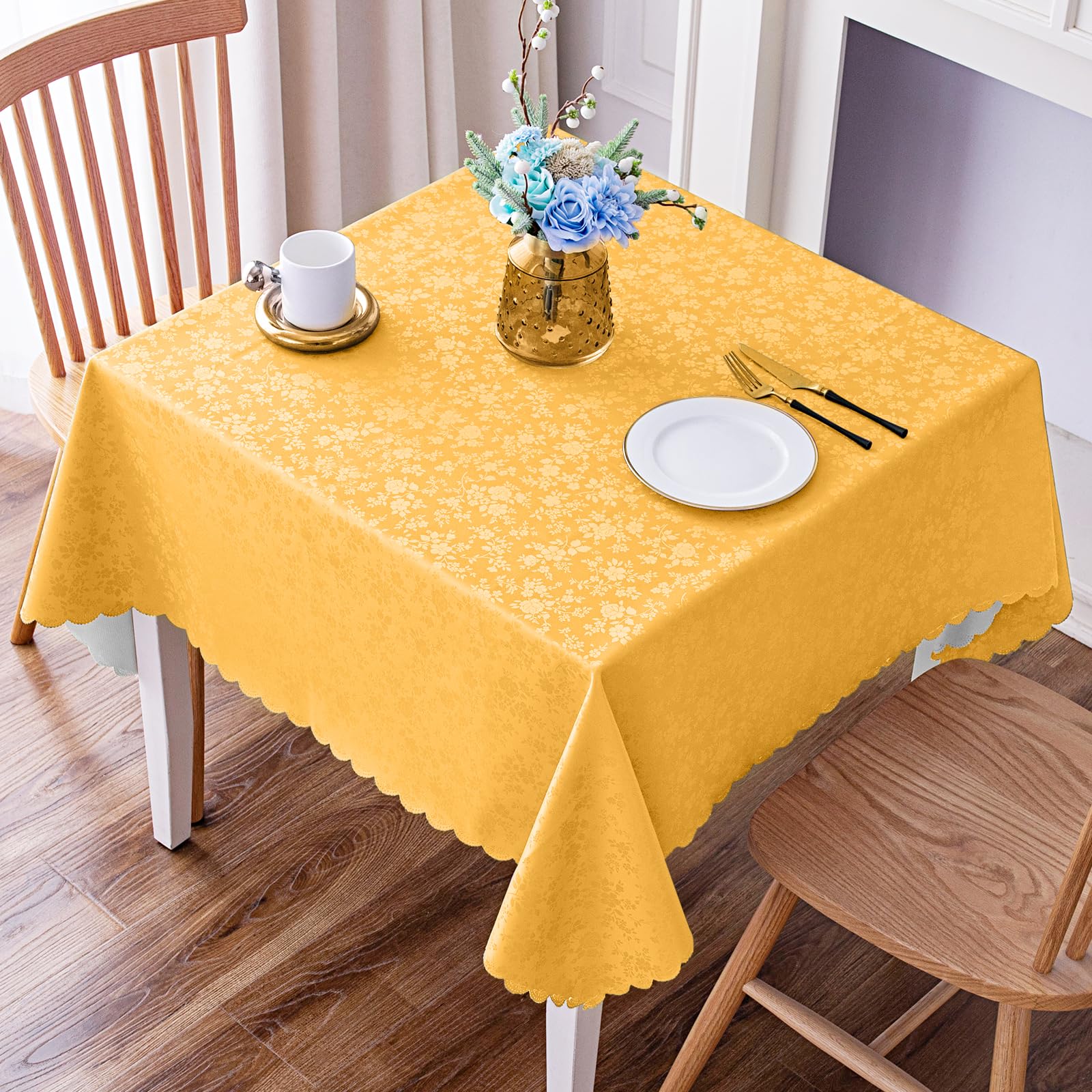 Smiry Square Waterproof Heavy Duty Vinyl Tablecloths, 54 x 54 Inch