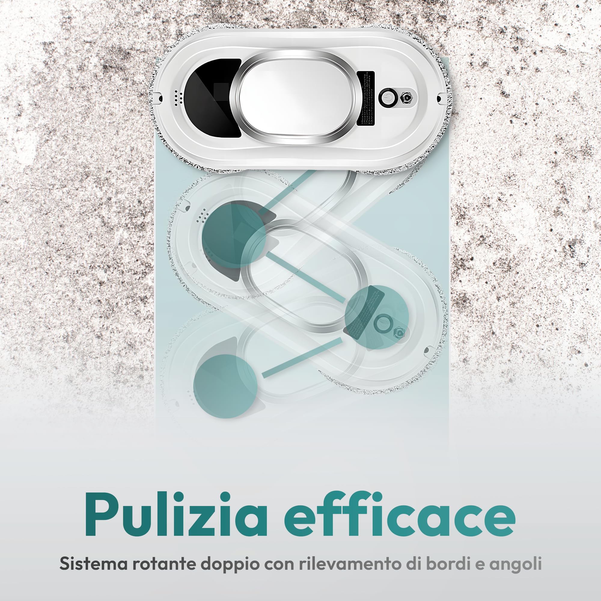 JUPPLIES Robot Lavavetri Elettrico 90W con Aspirazione 5600Pa – Lava Vetri Automatico per Finestre con 3 Modalità, Batteria di Emergenza, Telecomando e Sistema Anticaduta – Silenzioso, 4min/m²