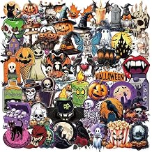 50 Pcs Halloween Transparent Stickers for AdultsH01