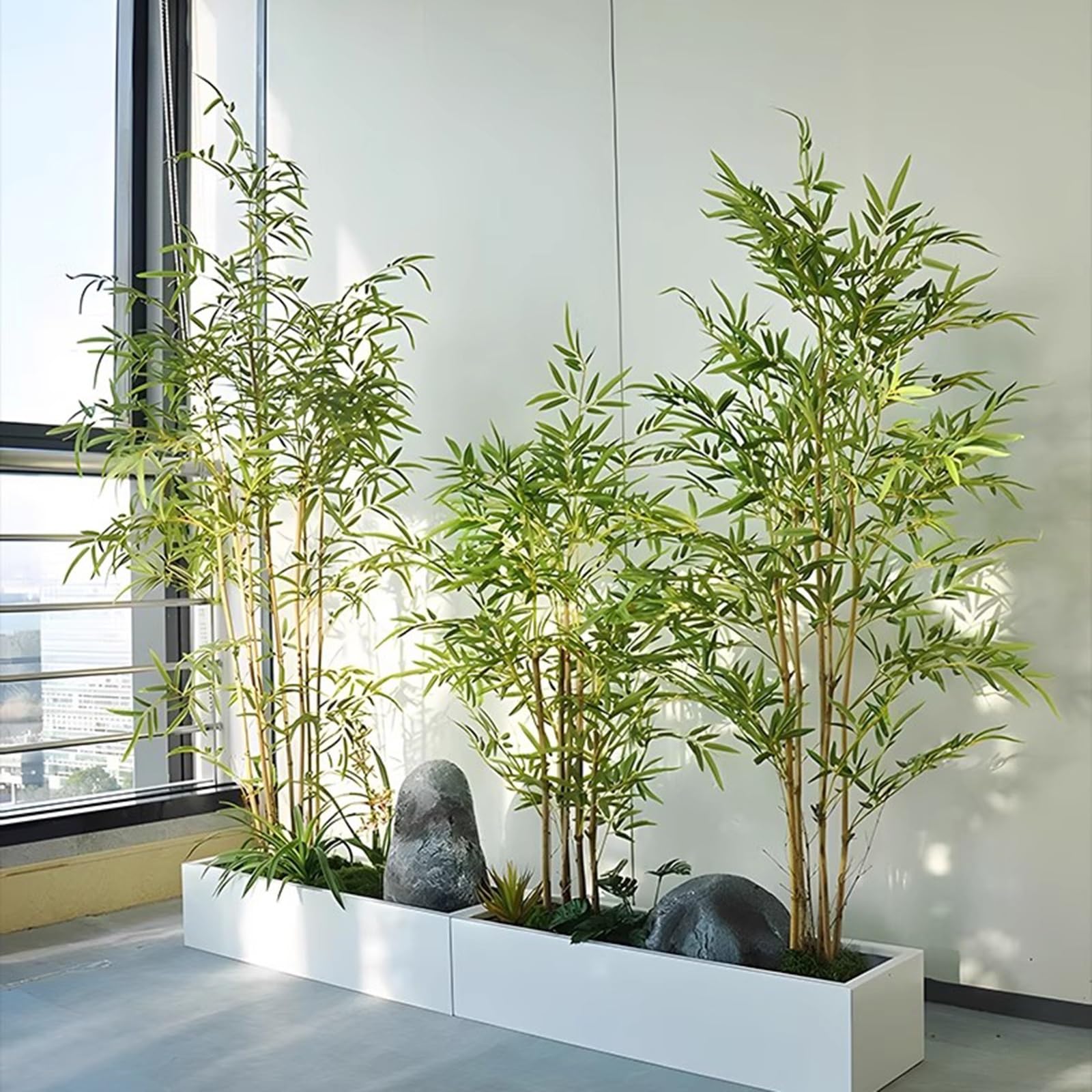 Amazon.com: CHZDPP Artificial Bamboo Plant with Stems and Leaves 