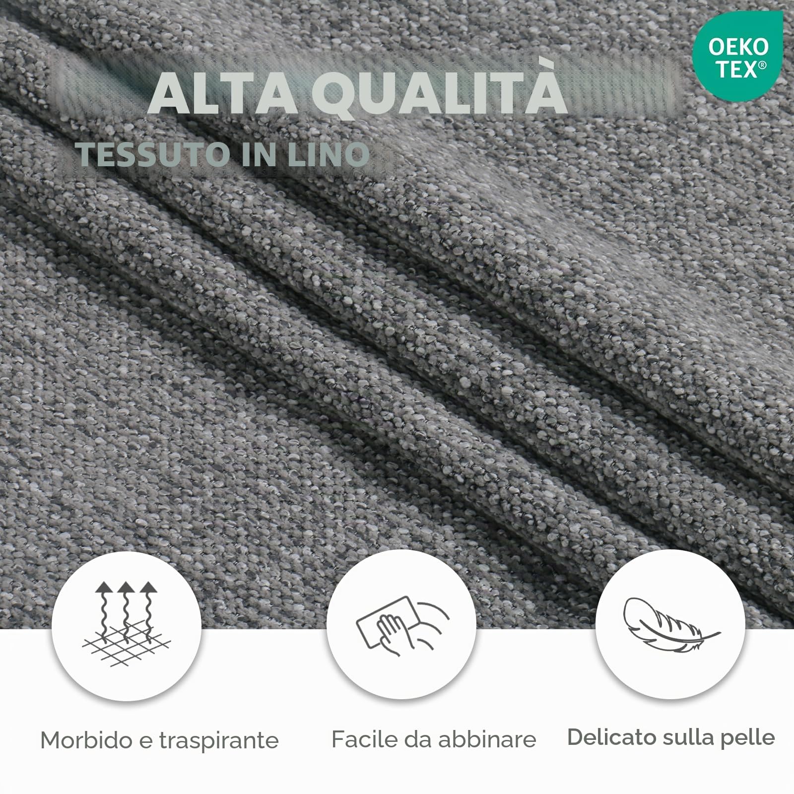 Set di 2 sedie da sala da pranzo, grigio scuro con bracciolo, moderne sedie imbottite con schienale alto, struttura in metallo, piedini regolabili in altezza, per soggiorno, sala da pranzo