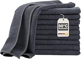 Devior 10er Set Mikrofasertücher 40x40 cm, Anthrazit – Mikrofasertuch für Staubwischen, Oberflächenreinigung, Fensterputzen, Lackpflege & Innenraumreinigung, 80% Polyester, 20% Polyamid
