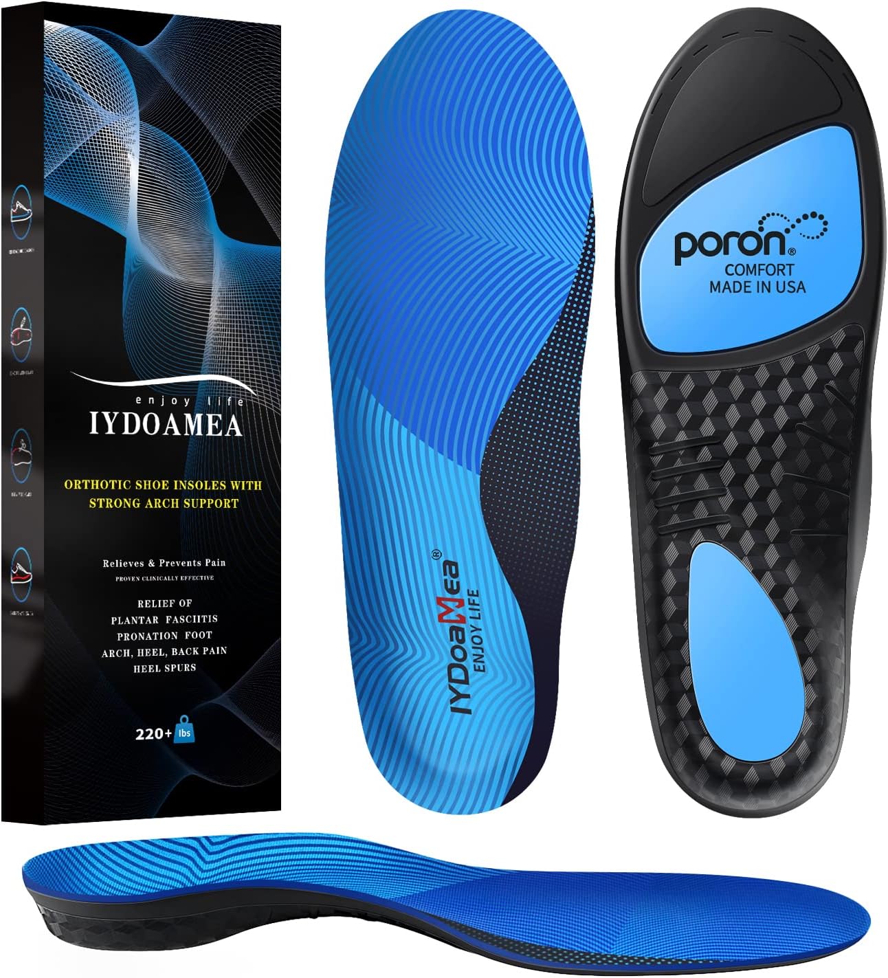 Sibba Plantar Fasciitis Feet Insoles Arch Supports Orthotics Inserts for Men Women