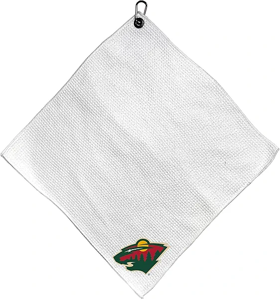 TG Team Golf NHL Team Golf NHL Microfiber Towel - 15" X 15" (White) with Carabiner Clip, Premium Microfiber with Deep Waffle Pockets- Superior Water Absorption and Quick Dry Golf Cleaning Towel