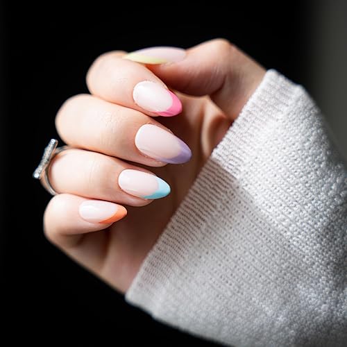 Miniatura 4 de 30 uñas postizas a presión Aurora blancas nacaradas, ajuste supremo y uñas de gel suave natural, 15 tamaños, kit de uñas postizas reutilizables con