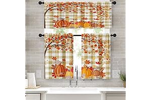 Autumn Fall Kitchen Curtains and Valances Set