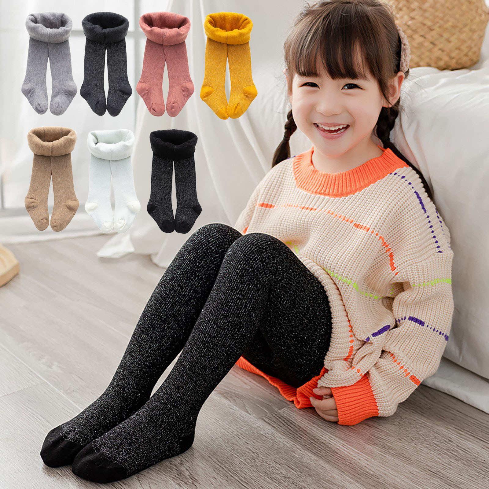 Legging Fille Hiver Kefiyis - Doublé Polaire Épais, Coton Élastique - Chaud Et Confortable