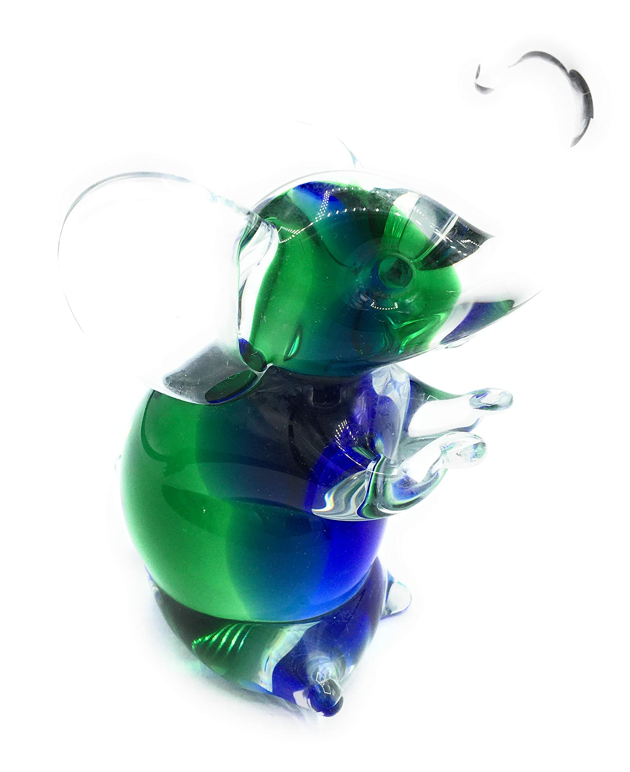Elefante de vidrio Murano azul decoración elegante para salones modernos y despachos