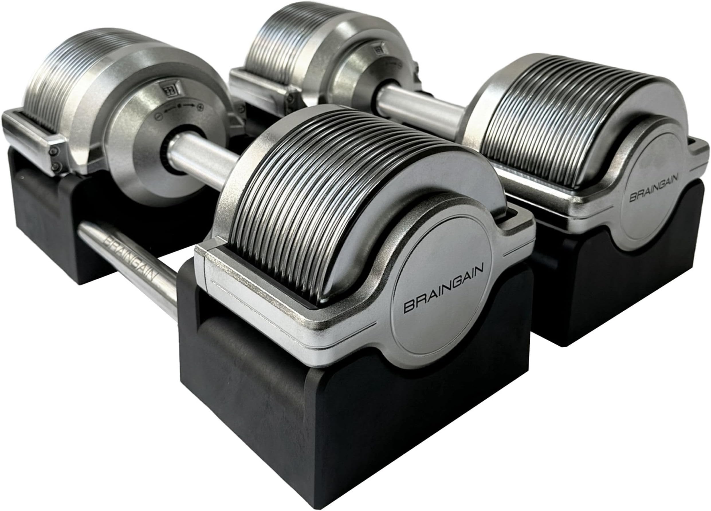Adjustable Dumbbells Set 32kg Pair | Space Saving Adjustable Weights for Home Gym | Multiple Dumbbells in One | Smart Click Technology