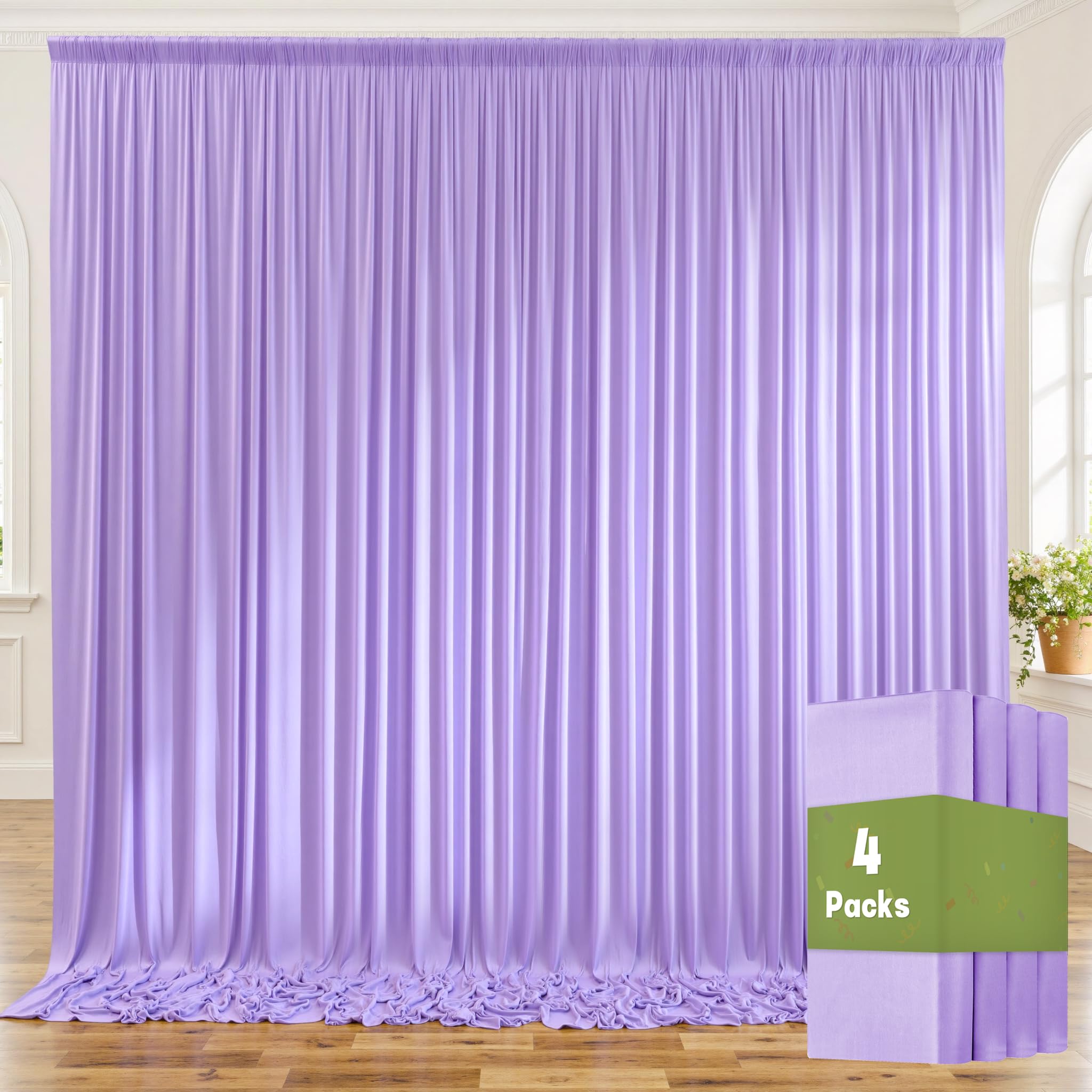 10ft x 10ft Wrinkle Free Black Backdrop Curtains for Parties, 2 Panels 5ftx10ft Polyester Photo Backdrop Drapes for Wedding Birthday Graduation Photography Background — view 109