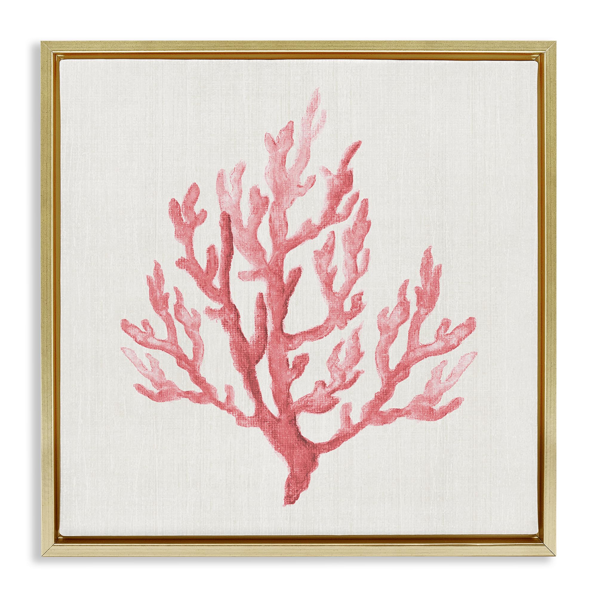 'Muted Pink Coral Branch'| Floating Frame Canvas Art