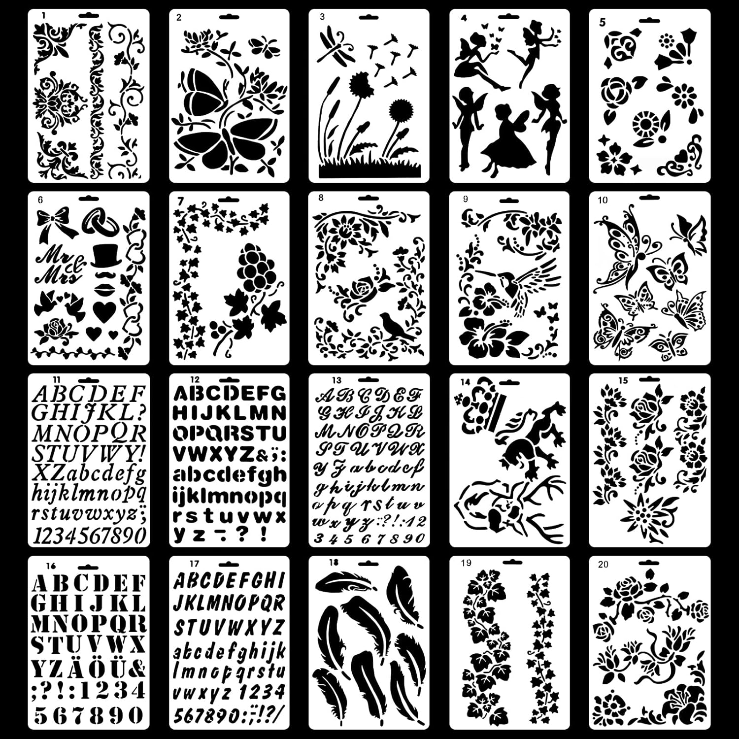 Stencil Per Pittura Riutilizzabili - 64 Fogli Con 8 Stili Per Decorazione Fai Da Te - Foto 3