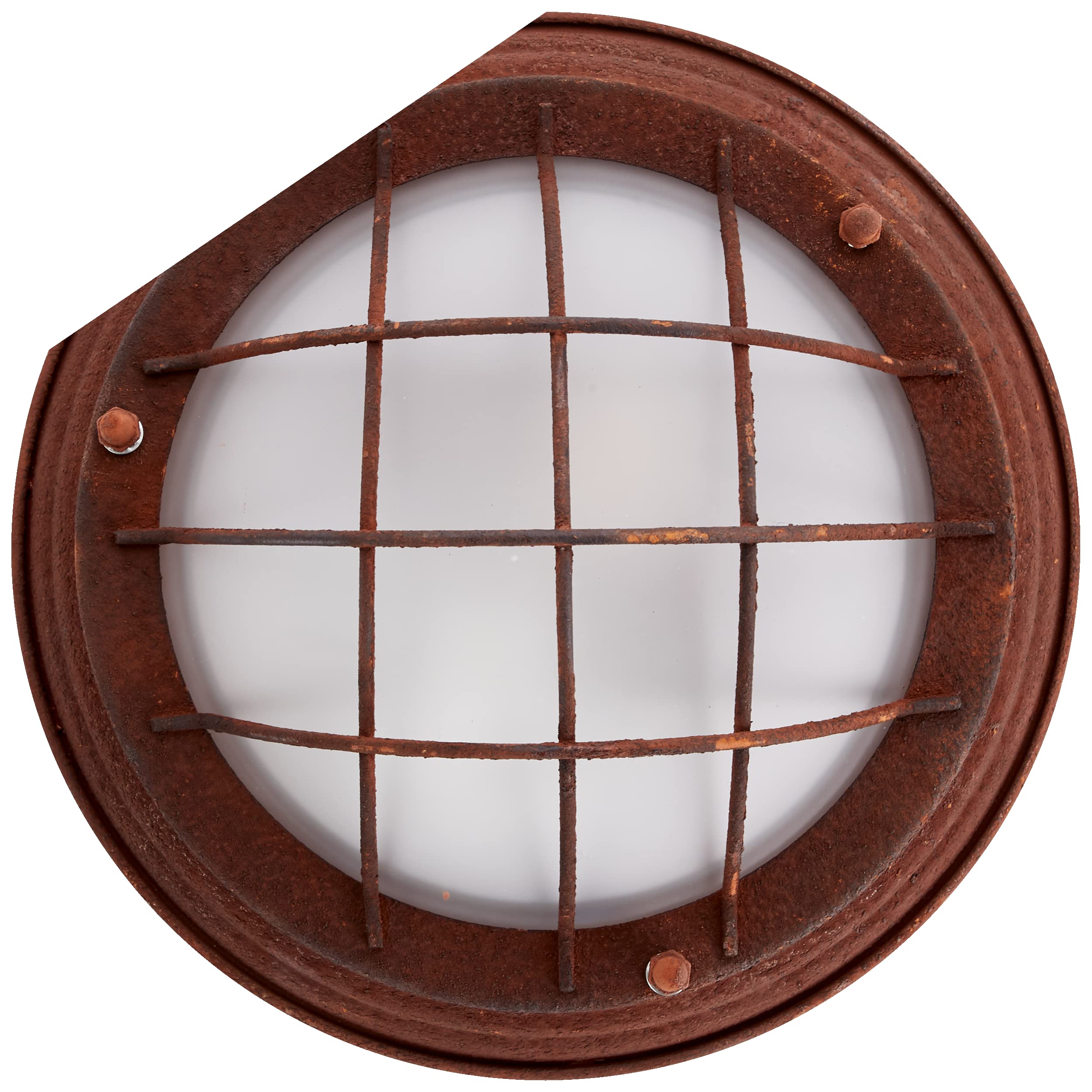 Lampada da soffitto industriale con diametro di 29 cm - lampada da parete e da soffitto in stile vintage - lampada da barca rustica con disco di vetro - metallo/vetro ruggine/bianco - attacco E27 - 30